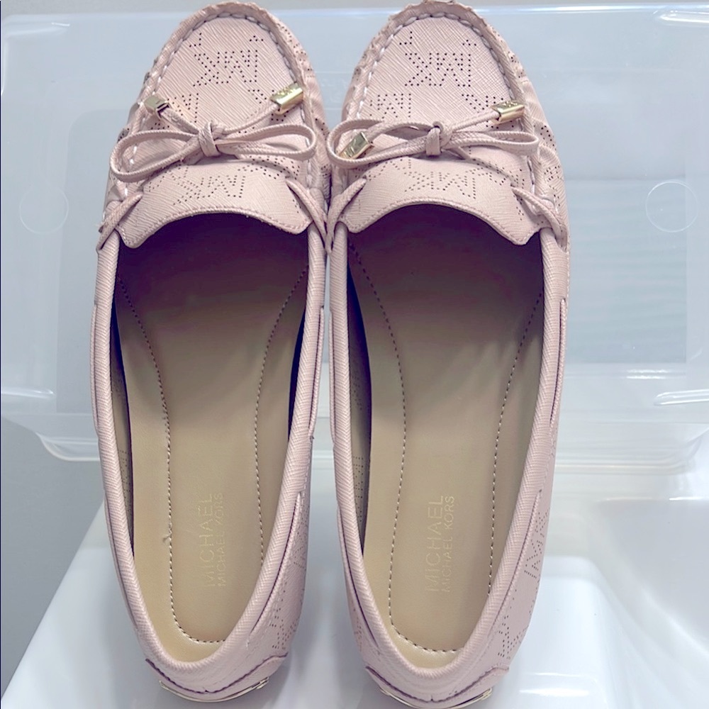 Michael Kors Blush Pink Perforated Loafers